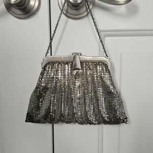 Vintage Silver Sequin Evening Bag